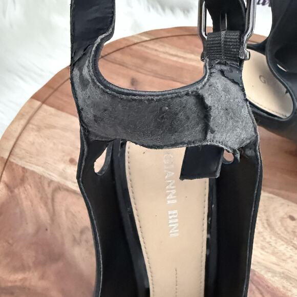 Gianni Bini Shoes Womens Size 9.5 Black Ankle Strap Stiletto Pumps Pointed Toe‎ - Picture 9 of 15